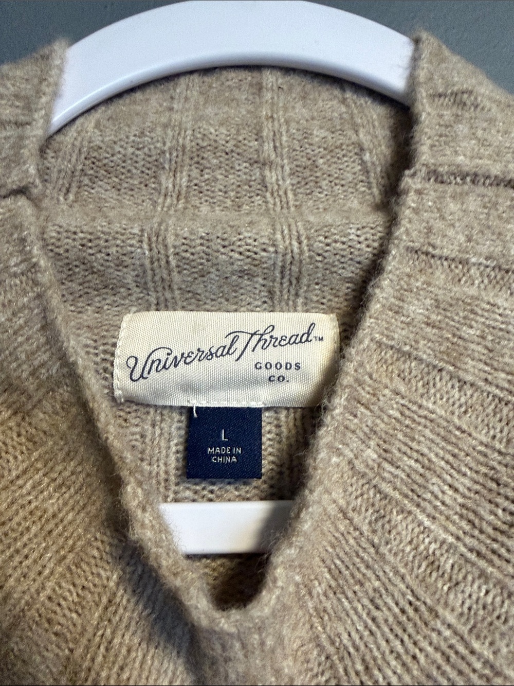 Universal Thread Beige Ribbed Mock Neck Sweater - Picture 2 of 4